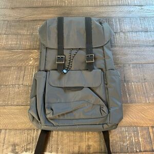 Open Story Fitted Flap Backpack Gray Laptop Sleeve Travel Water Resistant NWT